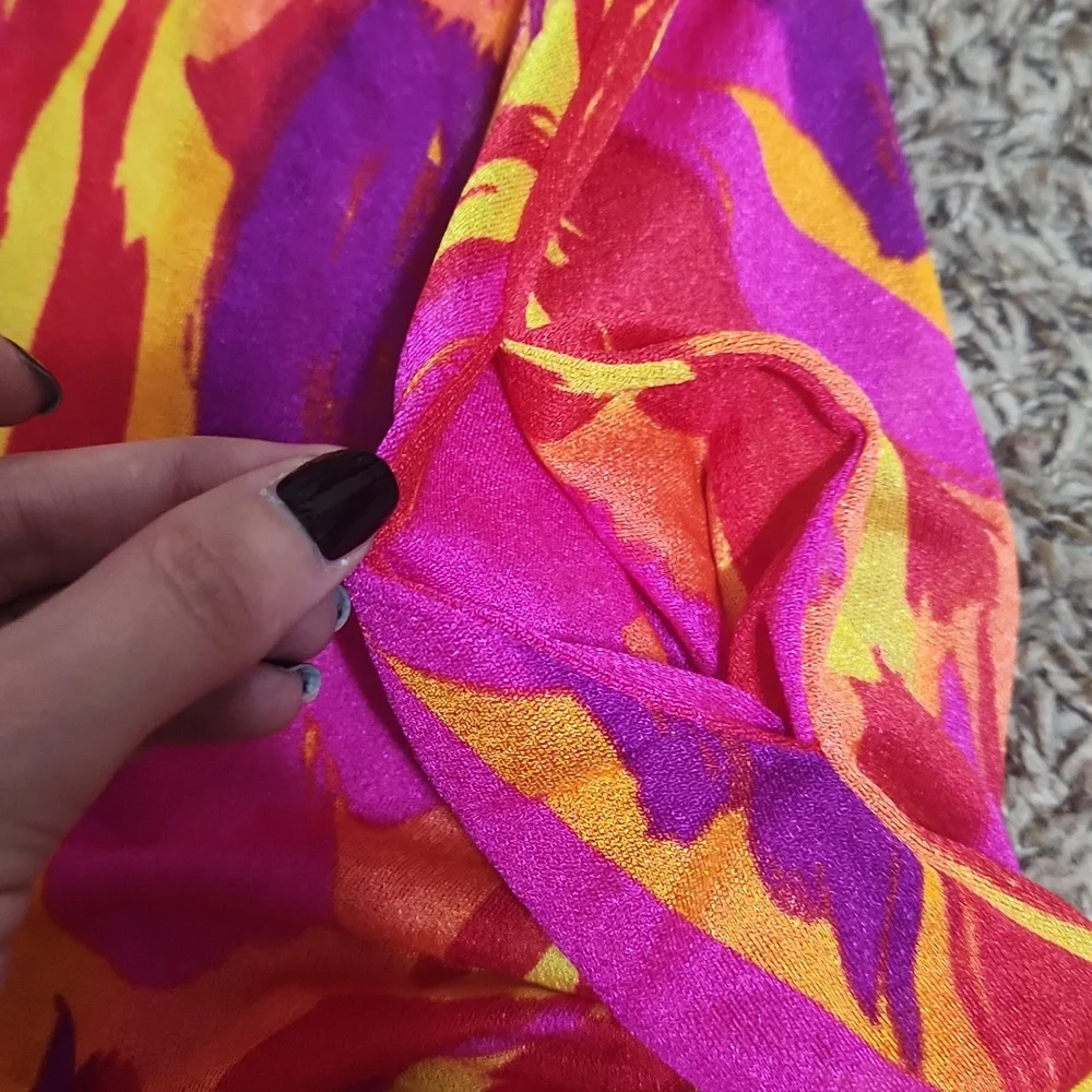 Oscar De La Renta Swimwear Vibrant Multicolor Swim Coverup